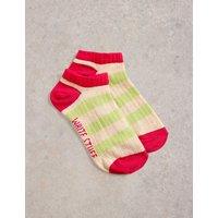 Cotton Rich Block Stripe Trainer Socks