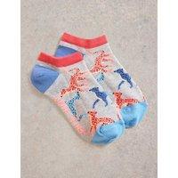 Cotton Rich Leaping Leopards Trainer Socks