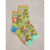 Cotton Rich Patterned Ankle High Socks