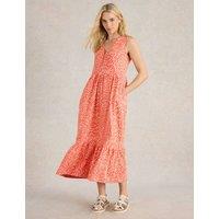 Jersey Printed V-Neck Midaxi Tiered Dress