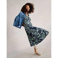 Jersey Printed Midi Waisted Dress