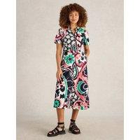 Jersey Printed Midi Shirt Dress