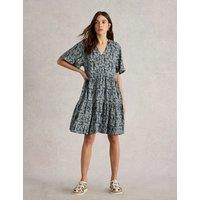 Printed Knee Length Tiered Dress