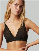 Calvin Klein Seductive Comfort Lace Plunge T-Shirt Bra B-D Black