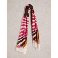 Cotton Blend Bird Print Scarf