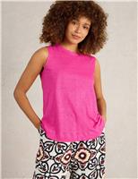 White Stuff Pure Linen Vest Pink
