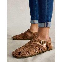 Suede Animal Print Footbed Sandals