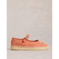 Suede Buckle Mary Jane Espadrilles