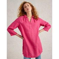 Pure Linen Printed Collared Tunic