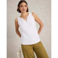 Pure Cotton Notch Neck Vest Top