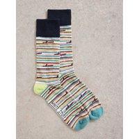 Surfer Print Cotton Rich Socks