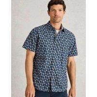 Regular Fit Pure Cotton Koi Print Shirt
