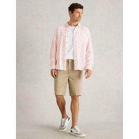 Cotton Linen Blend Flamingo Print Shirt