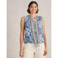 Pure Cotton Printed Sleeveless Top