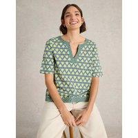 Pure Cotton Printed Notch Neck Top