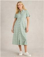 Jersey Printed Midi Shirt Dress