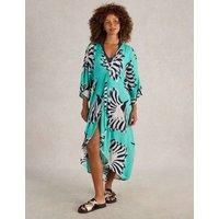 Printed V-Neck Midaxi Wrap Dress
