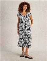 Pure Cotton Printed Midi Beach Dress