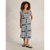 Pure Cotton Printed Midi Beach Dress