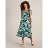 Pure Cotton Printed Midi Beach Dress