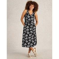 Pure Cotton Jersey Printed V-Neck Beach Dress