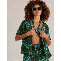 Printed Notch Neck Beach Shirt