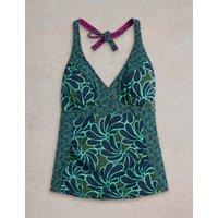 Reversible Printed Halterneck Tankini Top