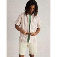 Regular Fit Linen Rich Striped Shirt