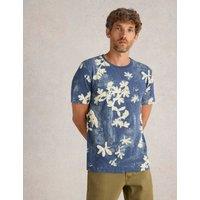 Pure Cotton Floral Print Crew Neck T-Shirt