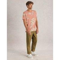 Pure Cotton Floral Print Crew Neck T-Shirt