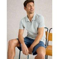 Pure Cotton Geometric Print Polo Shirt