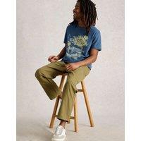 Pure Cotton Crew Neck Fish Graphic T-Shirt