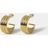 Stainless Steel Ridge Hoop Earrings