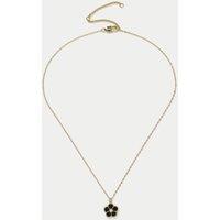 Black Flower Ditsy Double Sided Necklace