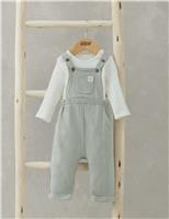 Mamas & Papas 2pc Cotton Rich Top & Bottom Outfit (0-12 Mths) White Mix