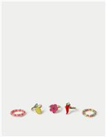Beaded Resin Mixed Ring Pack