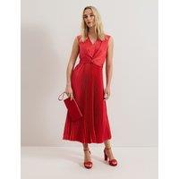 Celestia V-Neck Pleated Wrap Dress