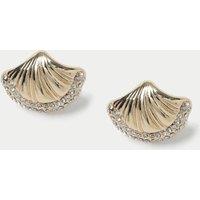 Embellished Shell Stud Earrings