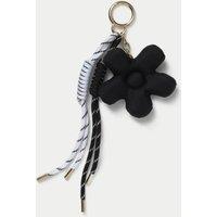 Black Flower Cord Bag Charm