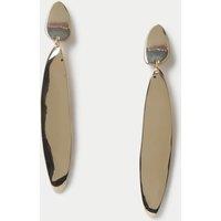 Clean Metal Elongated Drop Earrings