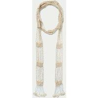 Cream Beaded Scarf
