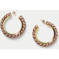 Bronze Embellished Hoop Earrings