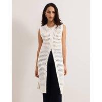 Pure Cotton Textured Longline Cardigan