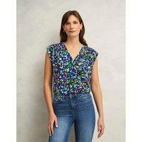Floral V-Neck Button Through Blouse