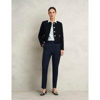 Cotton Blend Tapered Trousers