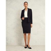 HOBBS Split Back Knee Length Pencil Skirt Black