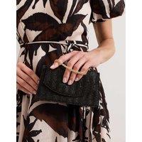 Raffia Chain Strap Clutch Bag