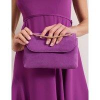 Suede Chain Strap Clutch Bag