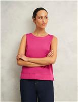 HOBBS Pure Cotton Button Detail Top Pink