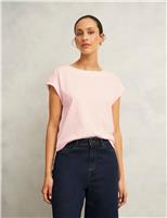Pure Cotton Slash Neck T-Shirt